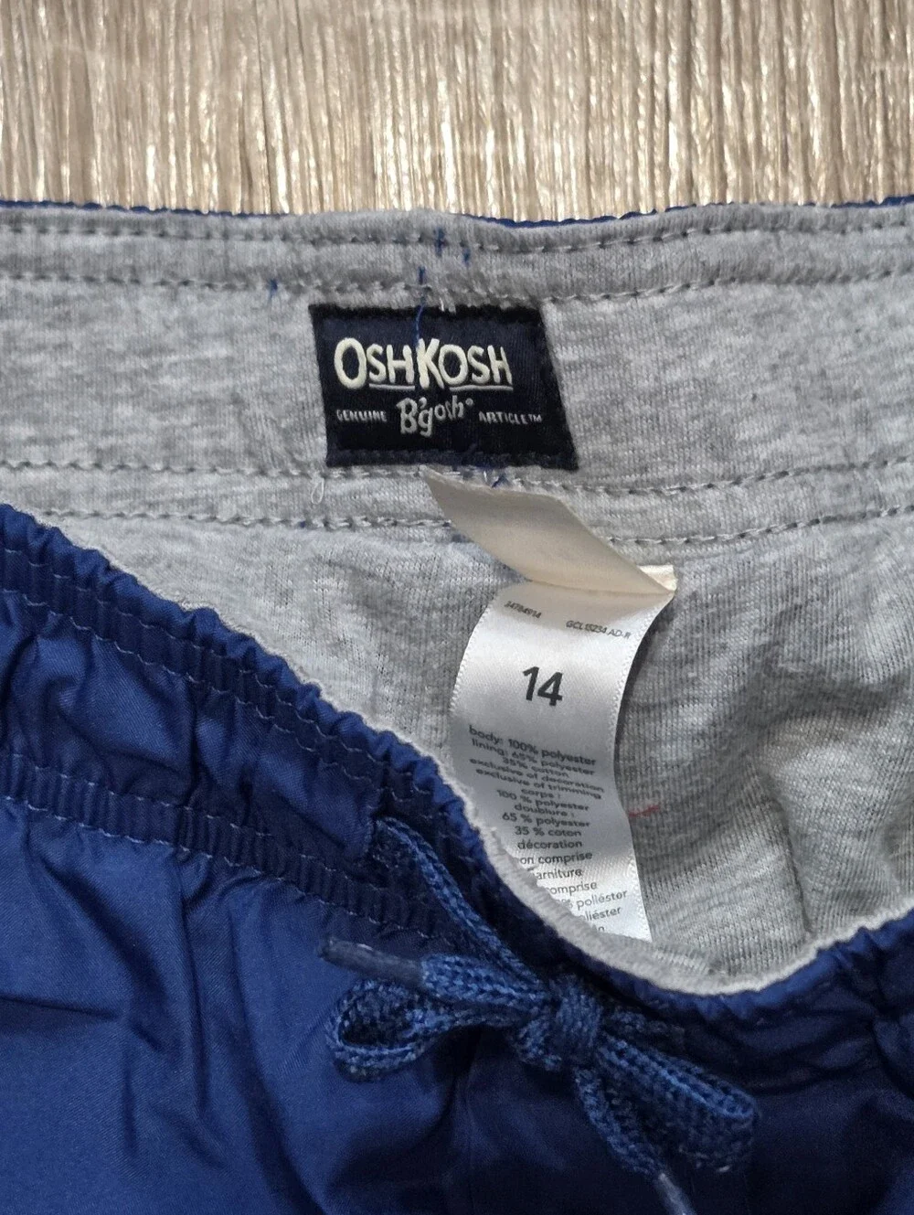 Lot Of 2 Osh Kosh Athletic Boy's Pre-owned Jersey Lined Track Pants Blue Size 14